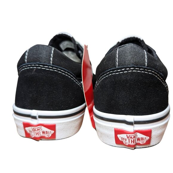 Vans NIB Youth 4 Black & White Ward Low Top Suede Lace Up Sneakers - Picture 4 of 10